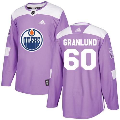 Adidas Edmonton Oilers 60 Markus Granlund Purple Authentic Fights Cancer Stitched Youth NHL Jersey